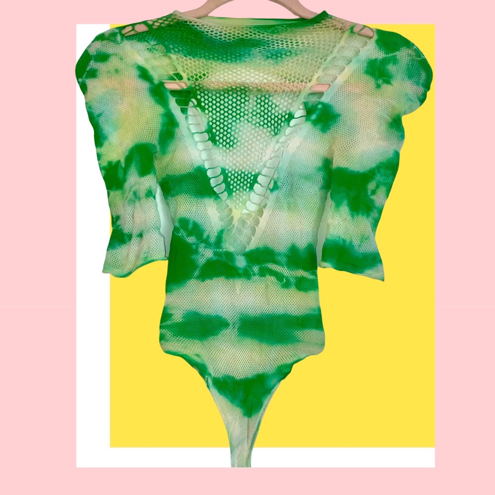 Tie Dye Fishnet Bodysuit